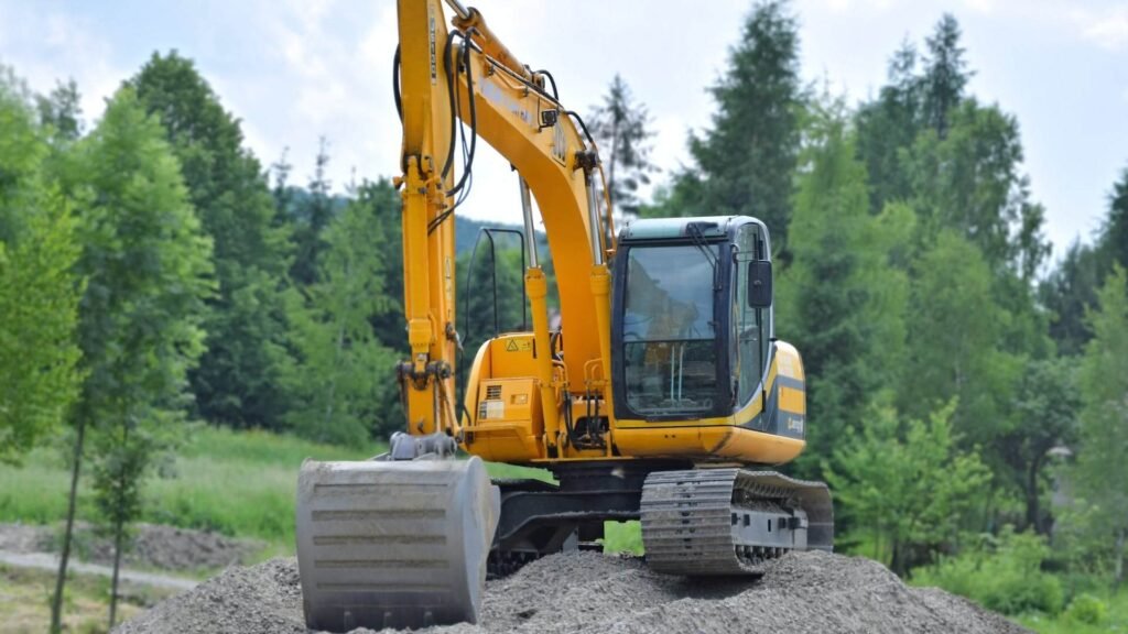 Yellow excavator